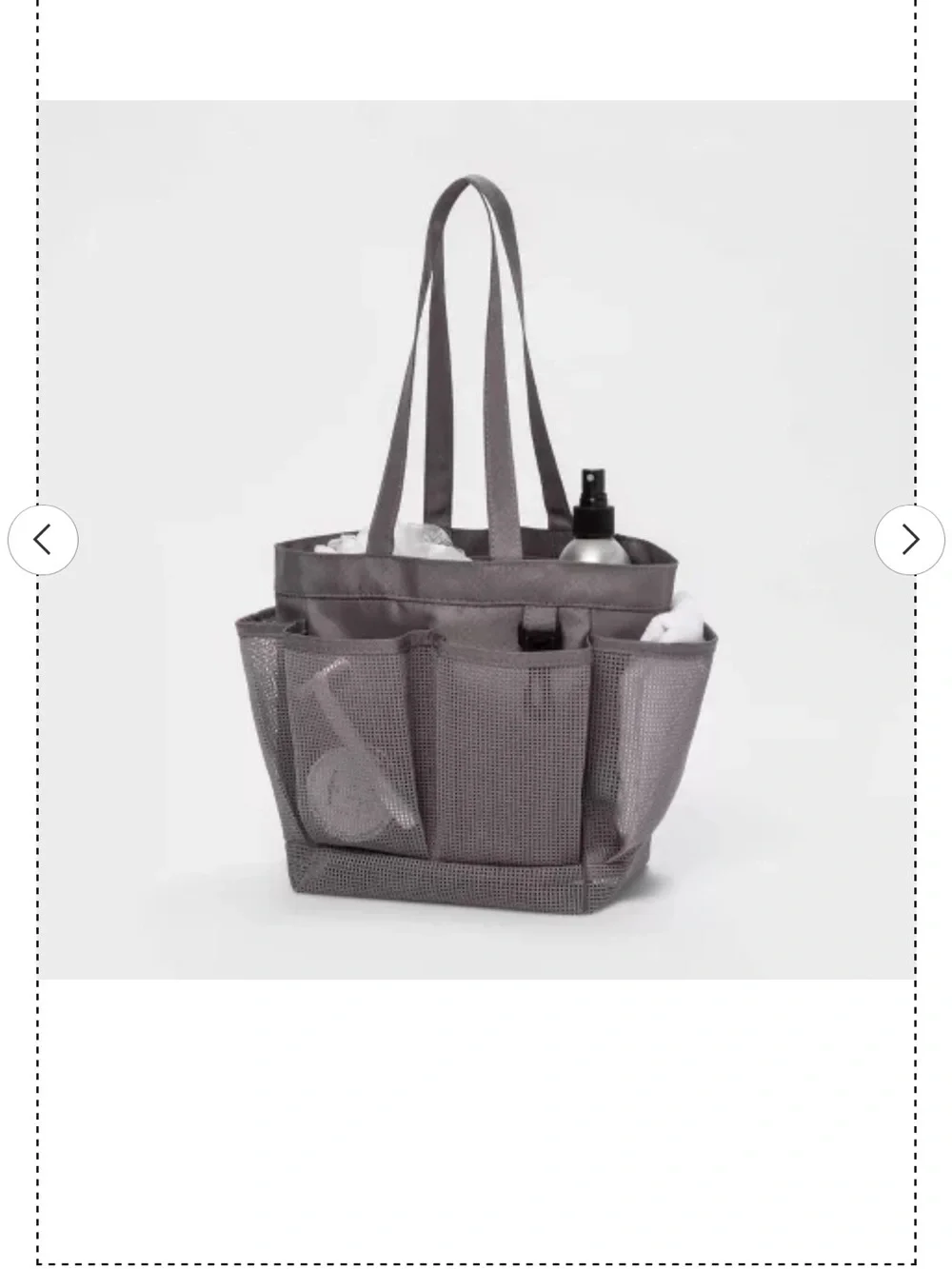 Mesh shower caddy tote with handles
